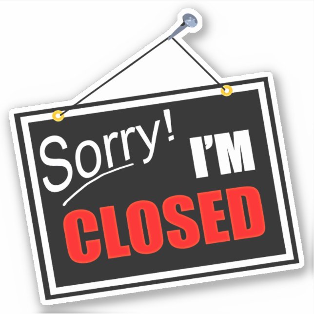 Pegatina Un toque de encanto retro - Lo siento, estoy cerra (Anverso)