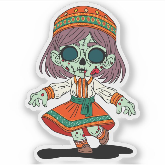 Pegatina Un zombi armenio muy lindo (Anverso)