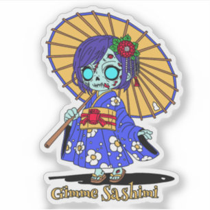 Pegatina Un zombi japonés lindo