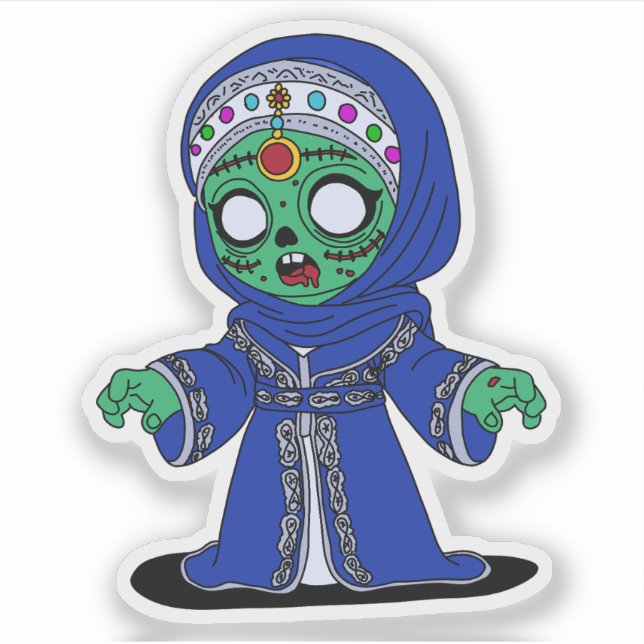 Pegatina Un zombi marroquí lindo (Anverso)