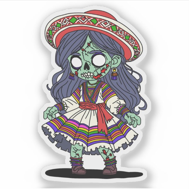 Pegatina Un zombi peruano (Anverso)
