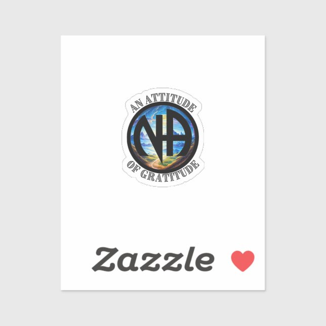 Pegatina Una actitud de gratitud - NA Narcóticos anónimos (Hoja)