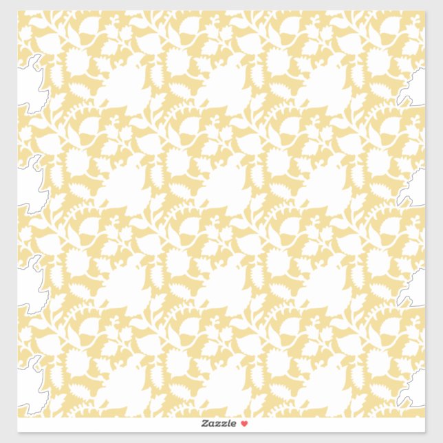 Pegatina Una alfombra amarilla con un motivo de repetición  (Hoja)