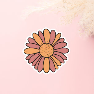 Pegatina una bonita flor de margarita pastel
