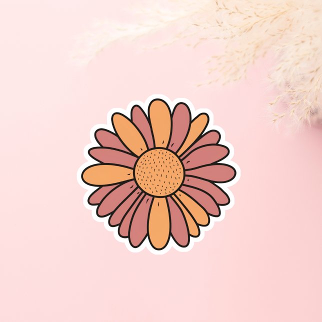 Pegatina una bonita flor de margarita pastel (Subido por el creador)