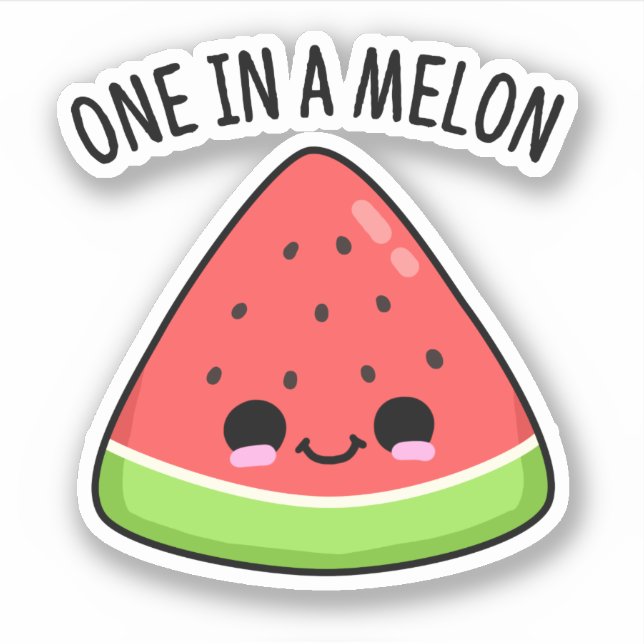 Pegatina Una en un melón de melón divertida (Anverso)