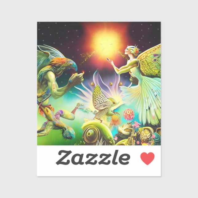 Pegatina Una época de pintura de aceite recompensas (Hoja)