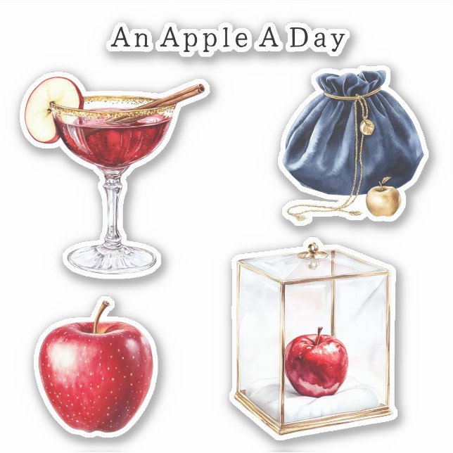 Pegatina Una manzana al día   (Anverso)