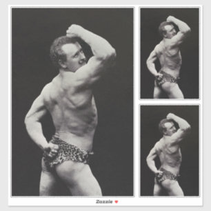 Pegatina Una nueva pose de los hombres fuertes Eugen Sandow
