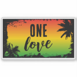 Pegatina Una paz tropical rastafari jamaiquina amorosa