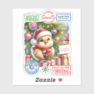 Pegatina Una pequeña chica está lista para los Navidades