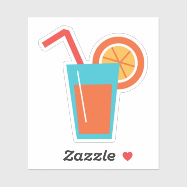 Pegatina Una taza de jugo de naranja