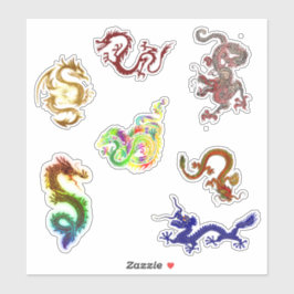 Pegatina Una variedad de siete dragones