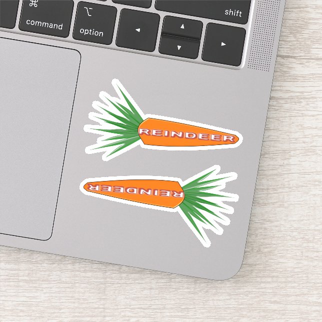 Pegatina Una zanahoria para los renos Navidades (Detalle)