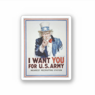 Pegatina Uncle Sam I Want You For Us Army Vintage Poster