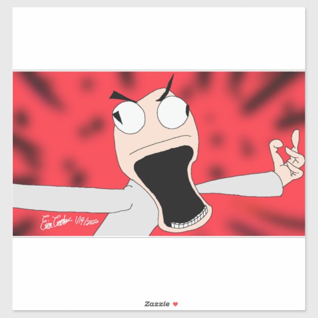 Pegatina unhinged puppet art (Hoja)