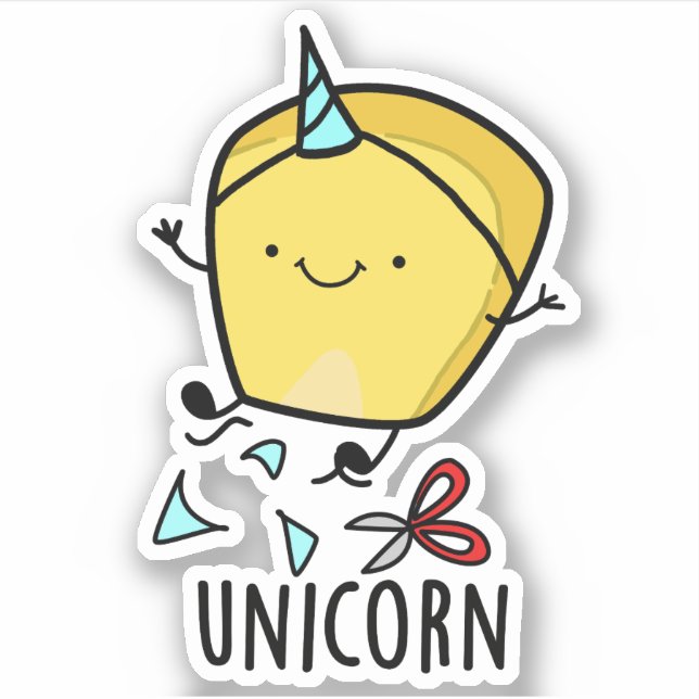 Pegatina Uni-corn Funny Corn Pun (Anverso)