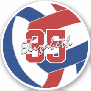 pegatina único de voleibol azul rojo o compra a gr