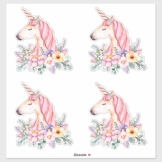 Pegatina Unicorn (Hoja)
