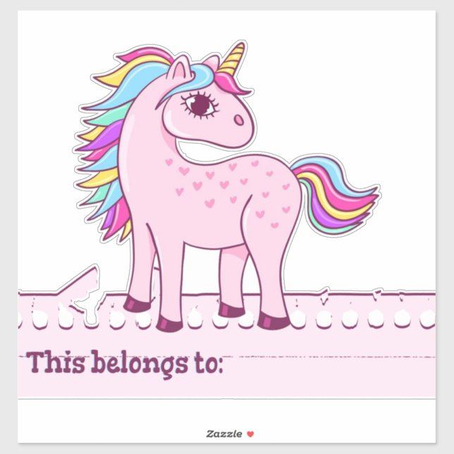 Pegatina Unicorn A Quien Pertenece - De Vuelta A La Escuela (Hoja)