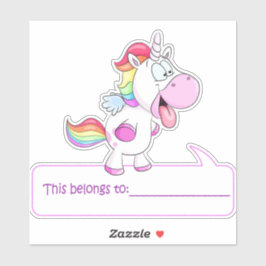 Pegatina Unicorn A Quien Pertenece - De Vuelta A La Escuela