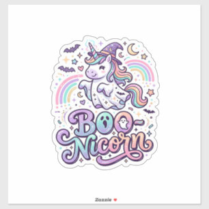 Pegatina Unicorn Boo-nicorn Vector Premium Diseño Vectorial
