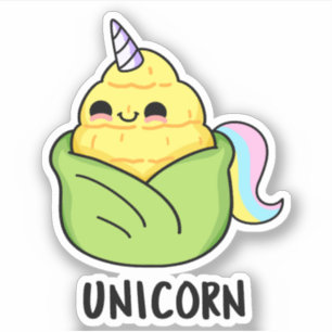 Pegatina Unicorn Funny Baby Corn Pun