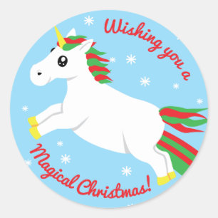 Pegatina Unicorn Navidades mágicos
