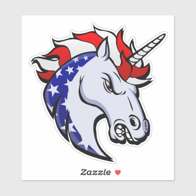 Pegatina Unicornio americano (Hoja)