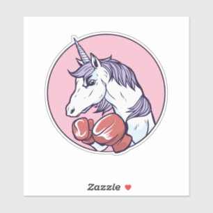 Pegatina Unicornio Boxeador