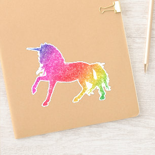 Pegatina Unicornio Brillante Purpurina Arcoiris Caballo Bon