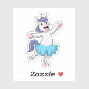 Pegatina Unicornio como Ballerina en el ballet