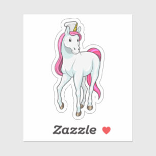 Pegatina Unicornio como cocinero con gorra de chef