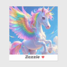 Pegatina Unicornio con aleta de arcoiris