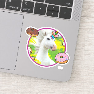 Pegatina Unicornio con donuts