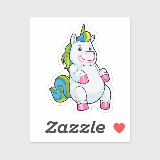 Pegatina Unicornio con gran Belly (Hoja)