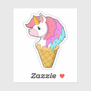 Pegatina Unicornio con helado