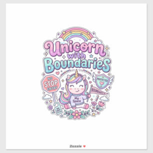 Pegatina Unicornio con límites encantador gráfico de ropa_1