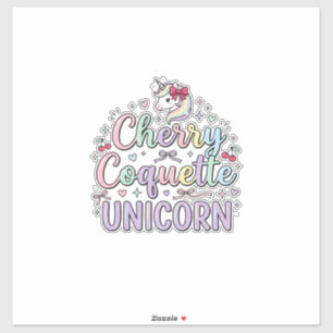 Pegatina Unicornio Coqueta de Cereza Unicornio Original Zaz