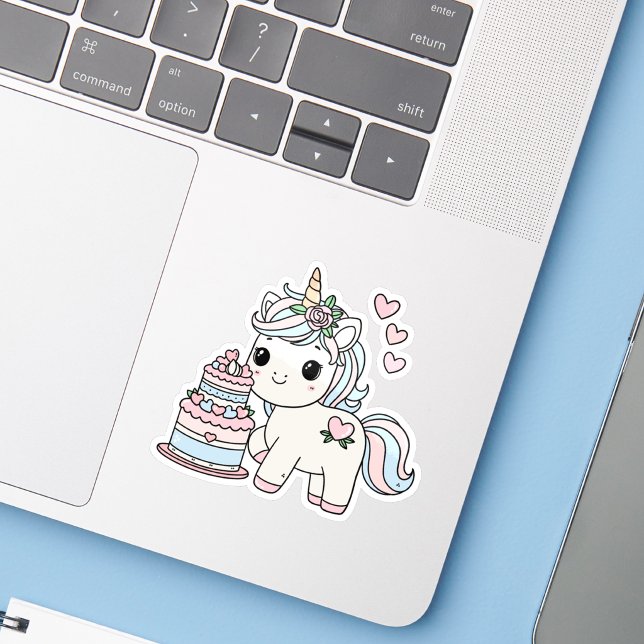 Pegatina Unicornio de Cumpleaños Lindo Para Niñas Elegantes (Subido por el creador)