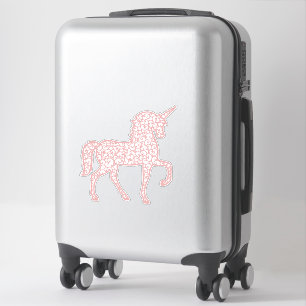 Pegatina Unicornio de encaje rosa