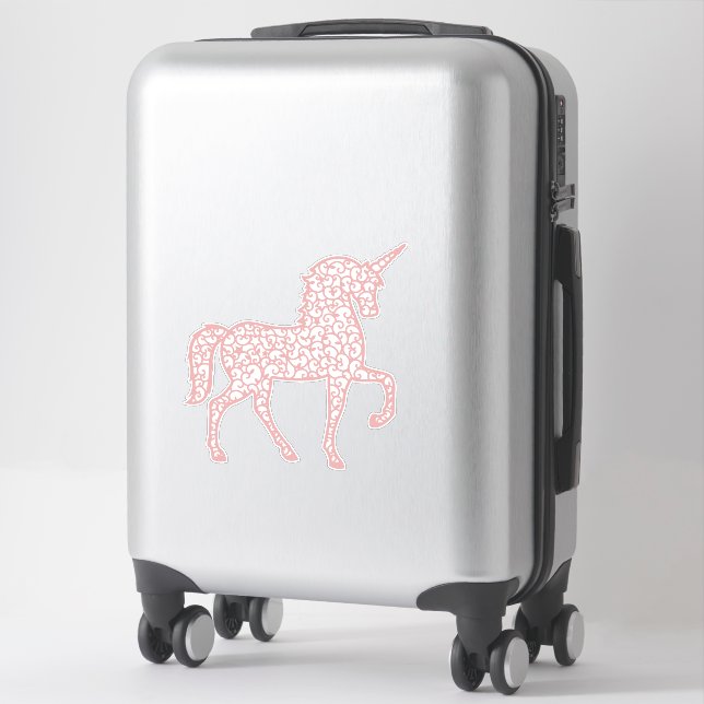 Pegatina Unicornio de encaje rosa (Maleta)