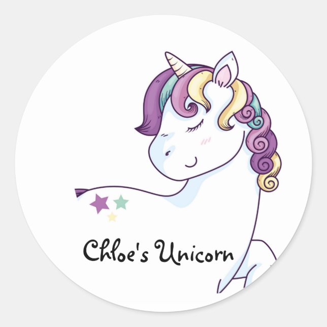 Pegatina Unicornio, decorador de salón de clases,  (Anverso)