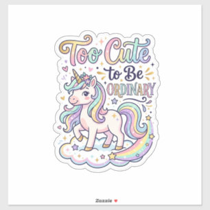 Pegatina Unicornio demasiado lindo para ser ordinario Premi