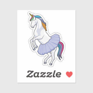 Pegatina Unicornio en ballet con falda