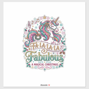 Pegatina Unicornio Fa La La La Fabuloso Fondo Blanco Lindo