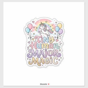 Pegatina Unicornio Humano Pequeño Magia Mayor Vector Premiu