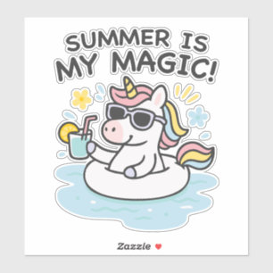Pegatina unicornio kawaii “Summer is my magic”
