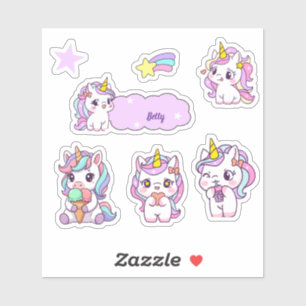 Pegatina Unicornio Lindo Personalizado