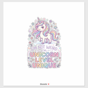 Pegatina Unicornio No soy raro, soy unicornio nivel único A